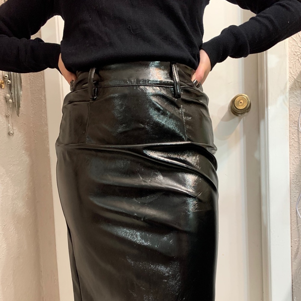 Cute leather skirt